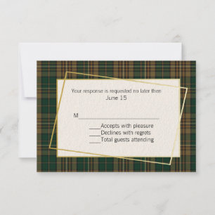 Fitzsimmons Tartan Plaid Wedding Carte RSVP
