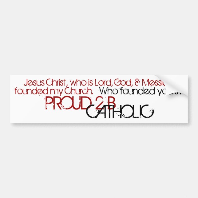 FIUVE 2 B CATHOLIQUE - Bumper Sticker - Rouge/Noir (Devant)