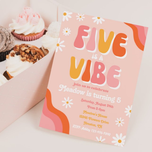 Five est une invitation d'anniversaire vibe | SUPE (Créateur téléchargé)