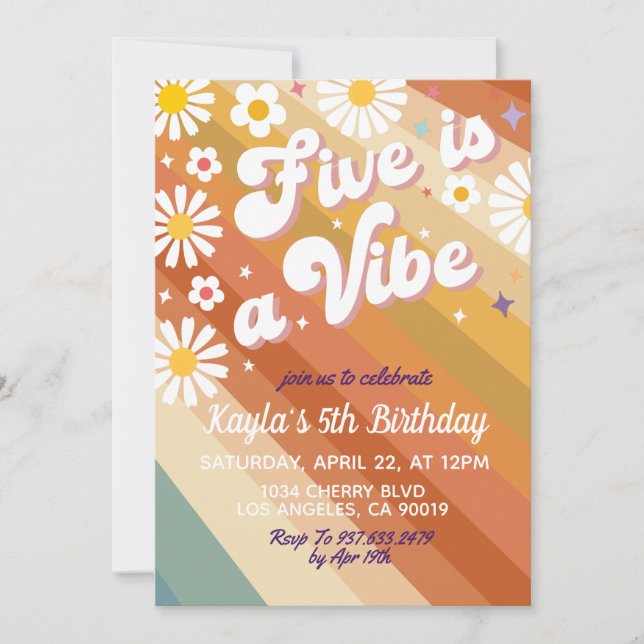 Five est une Vibe 5e anniversaire Invitation (Devant)