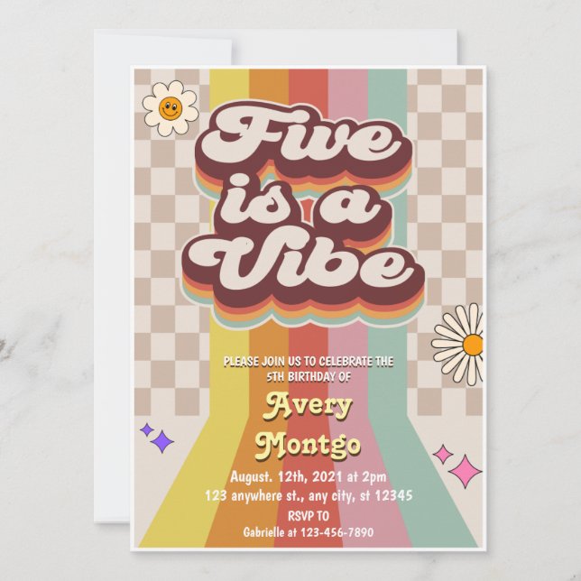 Five est une Vibe Super 5e anniversaire Invitation (Devant)