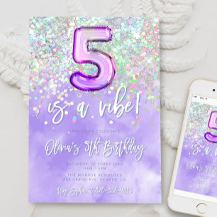 Five est Vibe 5e anniversaire Invitation Confetti 