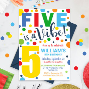 Five est Vibe Birthday Invitation 5Anniversaire