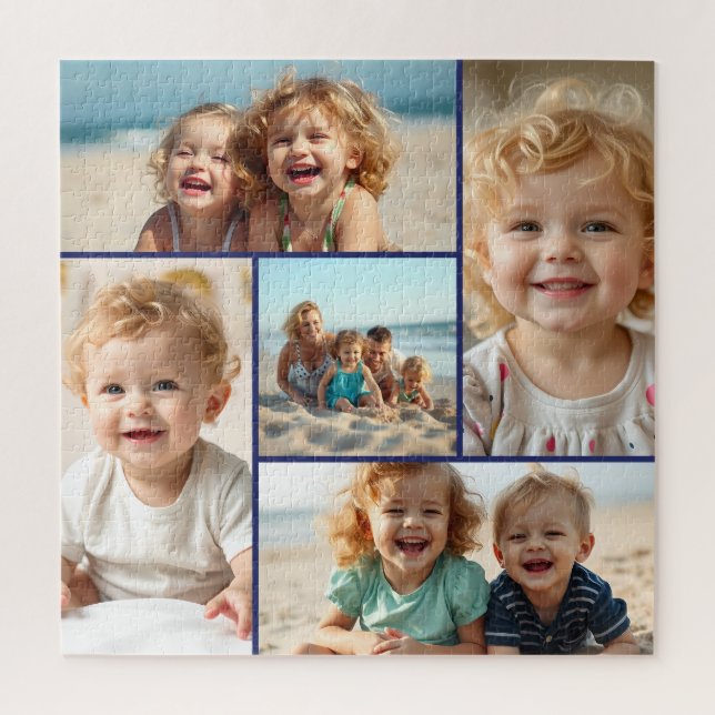 Five Photo Template | Personalized Family Puzzle  (Vertical)