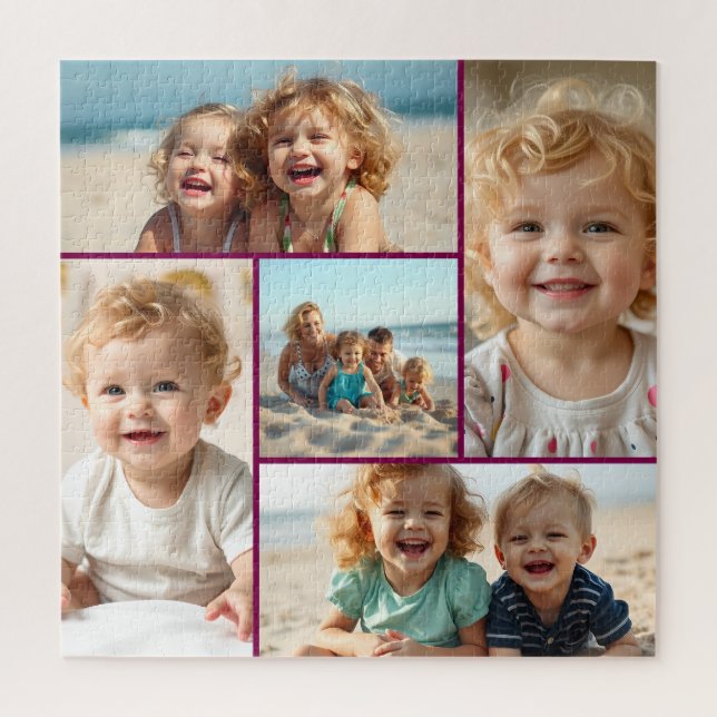 Five Photo Template | Personalized Family Puzzle  (Vertical)