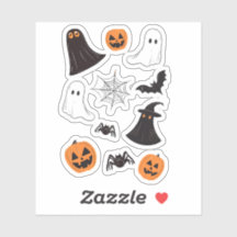Fixez les autocollants Hallowin, citrouille, toile