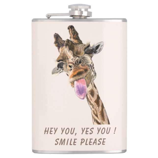 Flacon amusant avec Giraffe Jouer Smile Texte pers (Devant)
