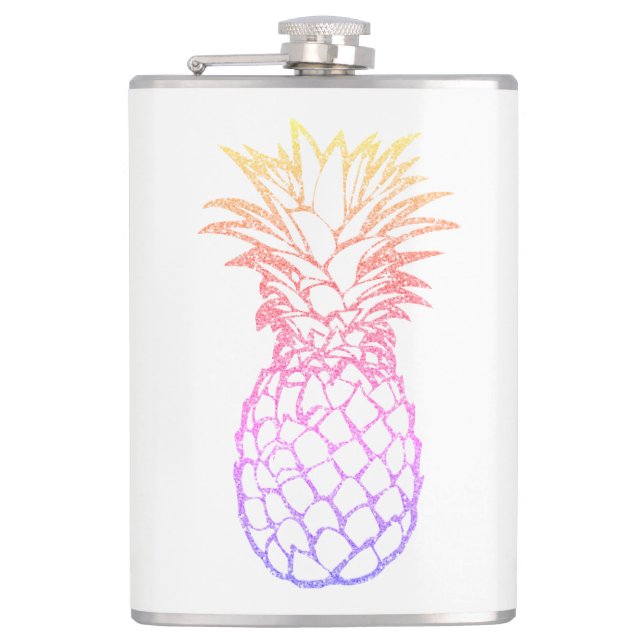 Flacon blanc 8oz de Faux d'ananas Girly de parties (Devant)