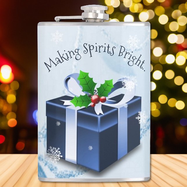 Flacon cadeau de Noël bleu (Blue Christmas Gift Flask)