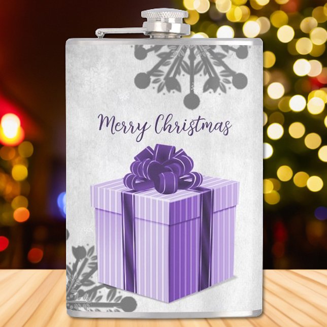 Flacon cadeau de Noël pourpre (Purple Christmas Gift Holiday Flask)