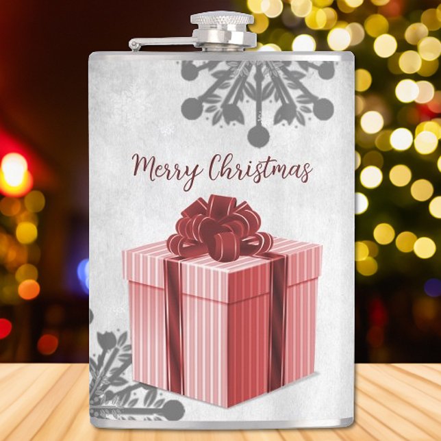 Flacon cadeau de Noël rouge (Red Christmas Gift Holiday Flask)