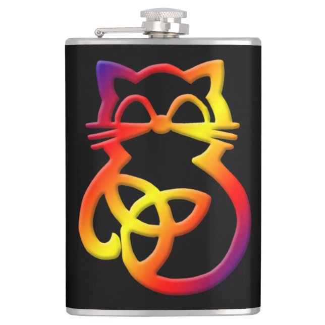 Flacon chat celtique Trinity Knot (Devant)
