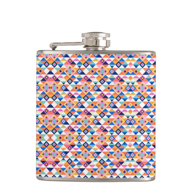 Flacon coloré avec motif géométrique en bleus (Devant)