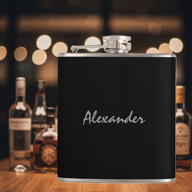 Flacon de boisson personnalisé | cadeau élégant po (black flask for men)