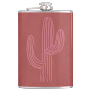 Flacon de cactus Abstrait rouge simple