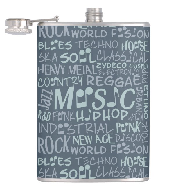 Flacon de collage Word des genres musicaux (Ouvert)