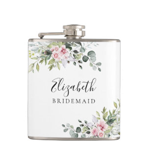 Flacon de douche de mariée à verdure rose pâle