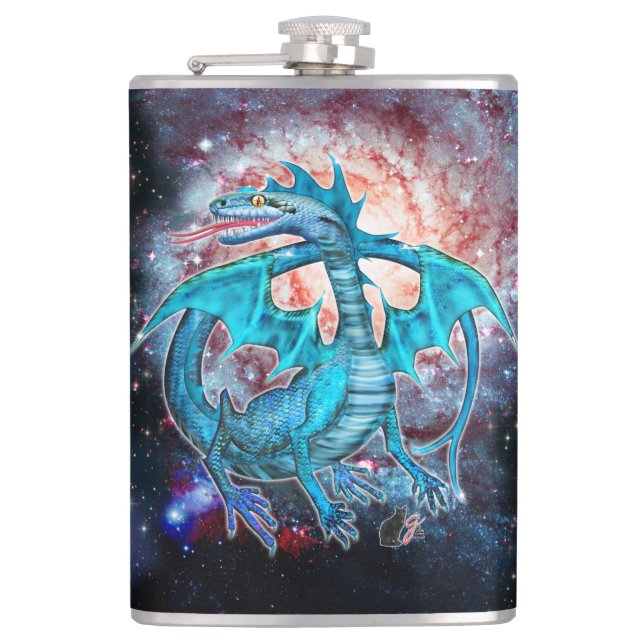 Flacon de hanche de dragon turquoise (Devant)