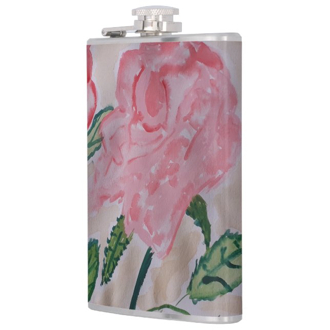 Flacon de hanche enveloppé de vinyle Rose d'été Ab (Gauche)