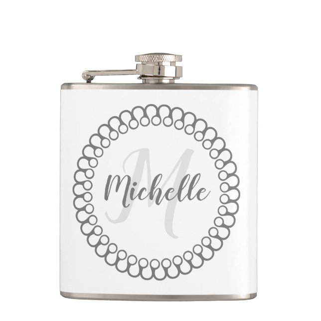 Flacon de monogramme circulaire gris (Devant)