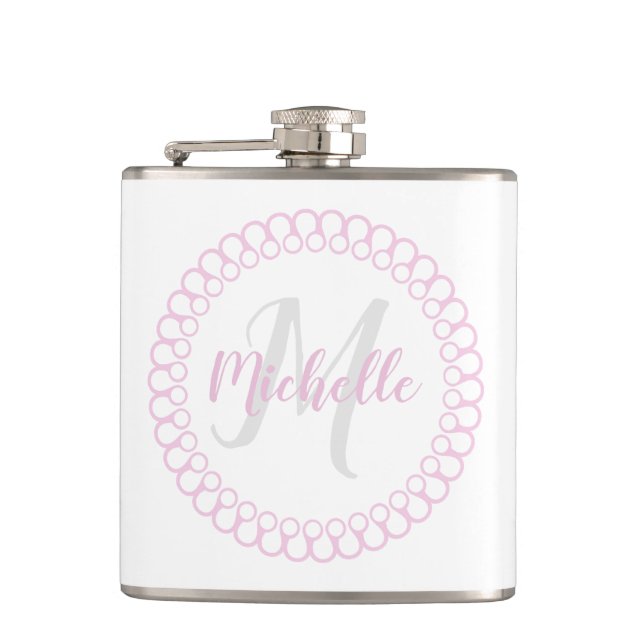 Flacon de monogramme circulaire rose (Devant)