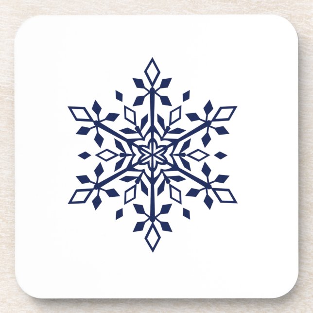 Flacon de neige bleu sur dessous de verre en plast (Devant)
