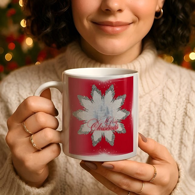 Flacon de neige brillant géant de noël Mug (Créateur téléchargé)