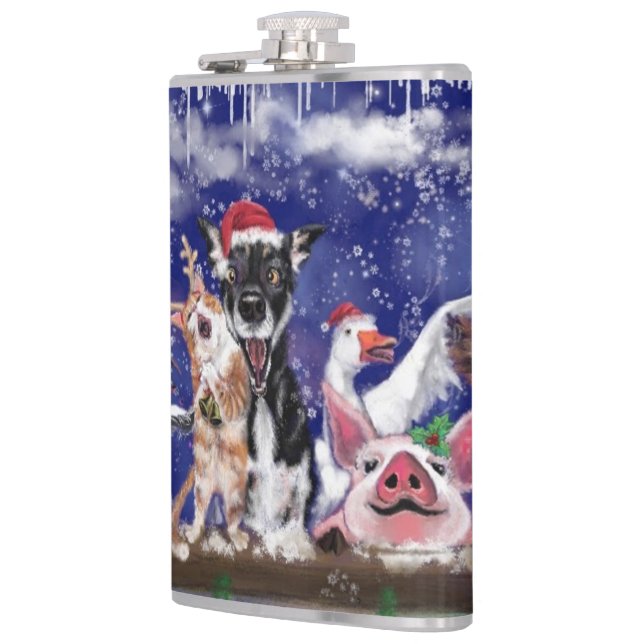 Flacon de Noël Funny Farm Bonne fête animale (Gauche)