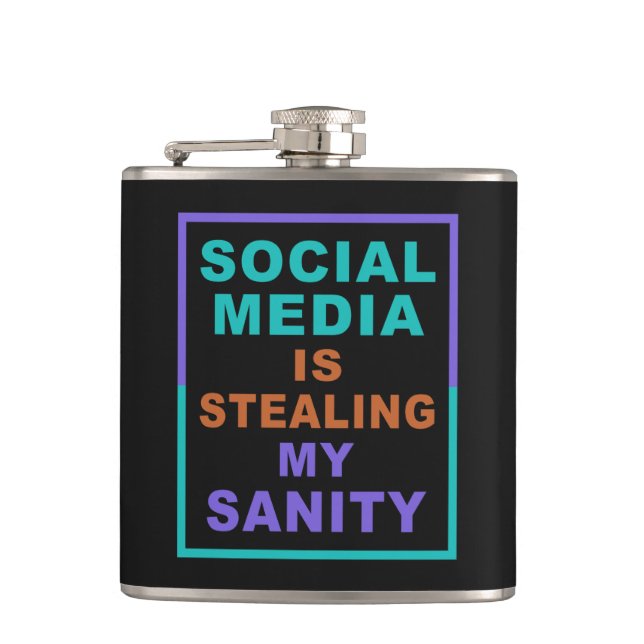 Flacon de nom personnalisé Funny "Social Media" (Devant)