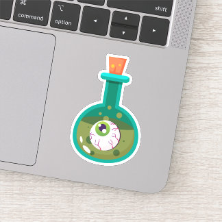 Flacon de potion avec autocollant découpé en forme