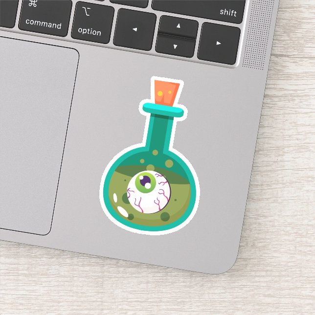 Flacon de potion avec autocollant découpé en forme (Détail)