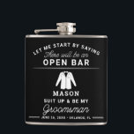 Flacon de proposition Groomsmen - Confort amusant<br><div class="desc">Posez la question à vos groomsmen dans le style! Ils aimeront la façon créative dont vous leur avez demandé de faire partie de votre grand jour ! Modifiez facilement la plupart du libellé et de la couleur !</div>