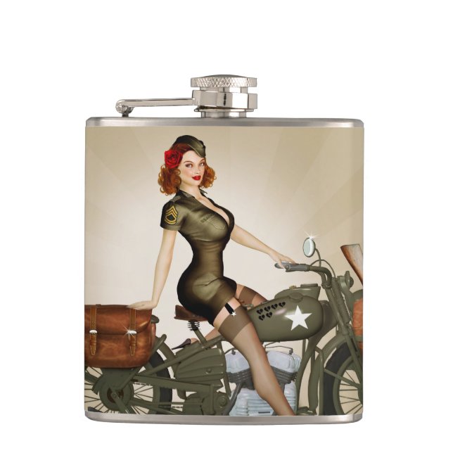 Flacon de sergent Davidson Army Motorcycle Pinup (Devant)