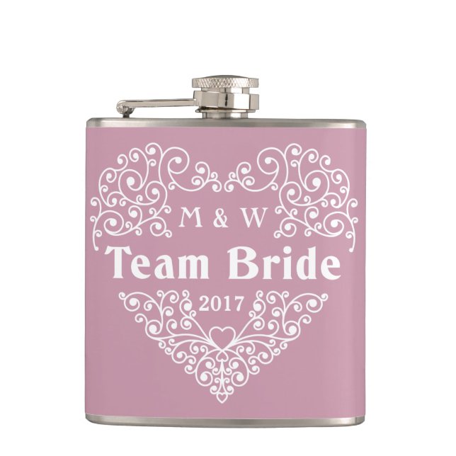 Flacon de texte personnalisé Team Bride (Devant)