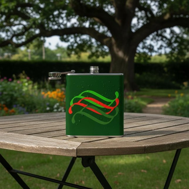 Flacon de tourbillons rouges et verts (Créateur téléchargé)