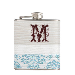 Flacon de whisky monogramme en fibre bleue