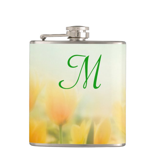 Flacon de whisky Monogramme pour tulipes jaunes ba (Devant)