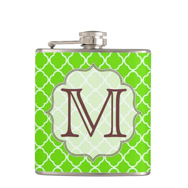 Flacon de whisky monogramme vert citron (Devant)