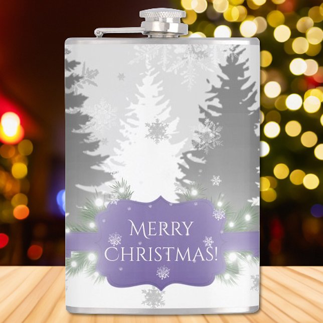 Flacon d'hiver Wonderland - violet (Purple Winter Wonderland Flask)