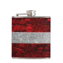 Flacon élégant rouge et argent enveloppé de vinyle