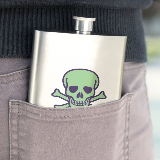 Flacon en acier inoxydable Green Skull (En situation)