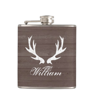 Flacon en bois brun vintage de hanche