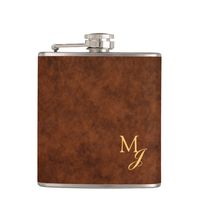 Flacon en faux cuir marron Monogram (Devant)