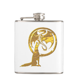 Flacon enveloppé blanc en or Wolf et Dragon