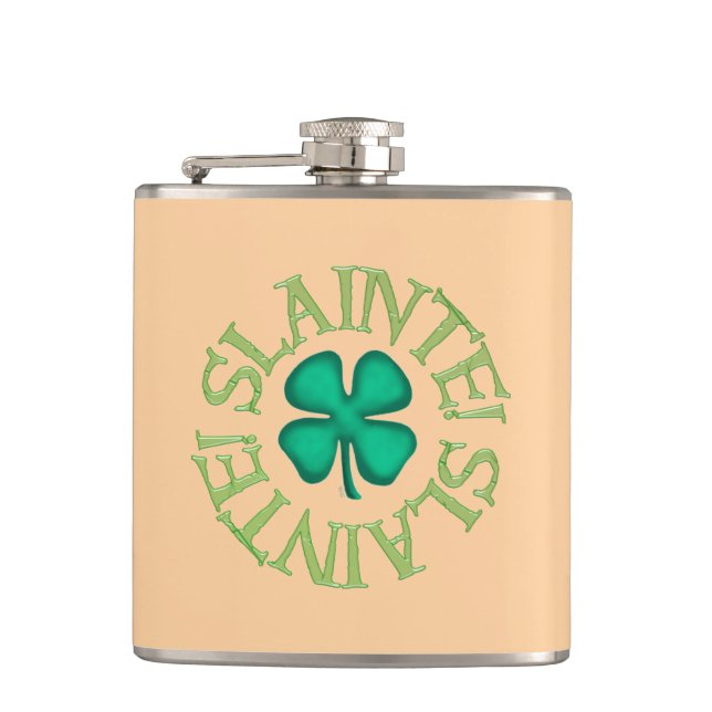 Flacon enveloppé de Slainte avec bronzage au trèfl (Devant)