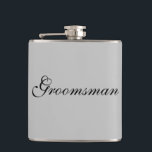 Flacon Groomsman<br><div class="desc">Le flacon pour le toiletteur est affiché en gris avec du texte noir. Customisez cet objet ou achetez tel quel.</div>