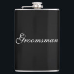 Flacon Groomsman<br><div class="desc">Le flacon pour le toiletteur est montré en noir et blanc. Customisez cet objet ou achetez tel quel.</div>