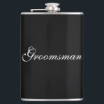 Flacon Groomsman<br><div class="desc">Le flacon pour le toiletteur est montré en noir et blanc. Customisez cet objet ou achetez tel quel.</div>