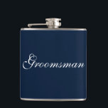 Flacon Groomsman<br><div class="desc">Le flacon pour le toiletteur est montré en bleu marine et blanc. Customisez cet objet ou achetez tel quel.</div>