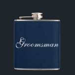 Flacon Groomsman<br><div class="desc">Le flacon pour le toiletteur est montré en bleu marine et blanc. Customisez cet objet ou achetez tel quel.</div>